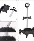 Foldable Aluminum Alloy Wheeled Trolley with Edge Guard and Six Wheels, lightweight design, shown in assembly stages.