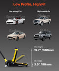 VEVOR 3-Ton low-profile floor jack in yellow and black with dual pistons