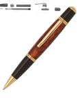 Gatsby Grande Twist Ballpoint Pen Kit Starter Pack For Woodturning, Gold Finish