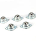 5 Pcs Zinc Plated Universal Steel Transfer Bearings With 2 Mounting Holes For Turntables, Conveyors, Electronics, And Machinery, No Fuss Install, Smooth Glide, Heavy Duty Build, Versatile Motion Components, five bearings