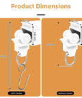 Heavy Duty White Curtain Track System For Ceiling Or Wall Mount With Thickened 6.89 Ft Rail And Hook Set, Ideal Room Divider For Living Room, Bedroom, Office, Or RV, Built To Be Durable, Rock Solid, And Long Lasting hook dimensions diagram
