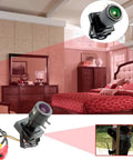 Compact Bullet Security Camera 960H 1000TVL HD With 2.8 To 12mm Varifocal Lens in a bedroom setting for indoor surveillance