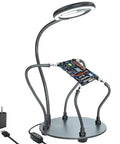 Helping Hands Soldering Station With 3X Magnifying Glass Light And 4 Flexible Arm Magnifier Third Hand Tool for electronics repair