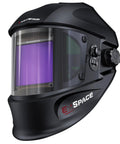 Auto Darkening Welding Helmet With 180 Degree Panoramic View Side View Windows True Color Display 4 Arc Sensors Solar Powered