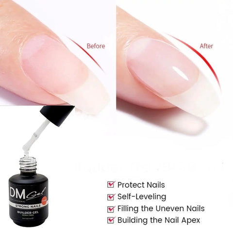 Before and after using Nail Recovery System with Hema and TPO Free Formula Four Step Kit showing stronger nails