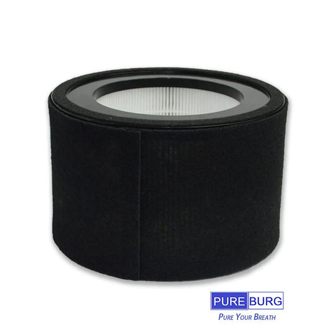 Replacement Filter Set For Crane EE-5068 And Jetery JT-8115M Air Purifiers, shown in black casing with HEPA filter inside.
