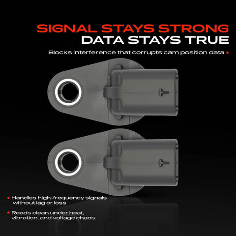 2-Pack Camshaft Position Sensor for Mercedes-Benz, Easy Plug-and-Play Replacement Kit for C-Class, CLS and CL Models 2011-2014 W204/W205, 3.5L V6, 4.7L V8, 5.5L V8, OE-Quality, Reliable Performance. Two gray camshaft sensors shown front view