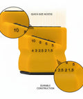Top Notch 9 Piece Hex Key Wrench Set With Durable PVC Case For Easy Furniture Assembly, Home Repair Projects, And Equipment Maintenance Keeping All Tools Secure And Organized So You Can Get The Job Done Fast Without Losing Any Bits. yellow PVC case with size markings 10 to 1.5