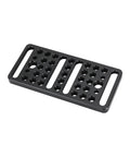 Super Solid Anodized Aluminum Cheese Plate Mounting Platform Providing Hella Versatile Quarter Inch And Three Eighth Screw Threads For Sweet Vesa Camera Video Rig Setups, showing various threaded holes.