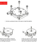 RS60 L Manual Rotary Stage R Axis Platform installation diagram with countersunk holes and screws for optical adjustment