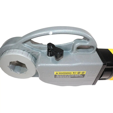 Handheld Power Pipe Threader Knocks Out 1/2 To 2 Inch Npt Runs Smoothly showing the control switch and handle.