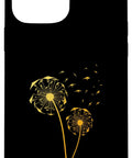 Hang Glider Art iPhone 13 Pro Max Case For Men Women Aviation Gift For Hang Gliding Fans Pilots Instructors And Aviation Enthusiasts Durable Protective Cover With Cool Glider Design And Flight Inspired Style. Black case with yellow dandelions design.