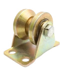 Heavy Duty U Type V Groove Wheel For Sliding Gate Casters, 50mm Steel Bearing Pulley showing close-up of metal design and mount.