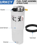 Electric Fuel Pump Module Assembly With Sending Unit For Dodge Ram 1500 1998 2001 2500 1998 2002 3500 1998 2002 5.2L 5.9L 8.0L Engines With 26 Or 34 Gallon Tank Replace E7138M featuring components labeled, including fuel outlet, oil level sensor, and tank seal.