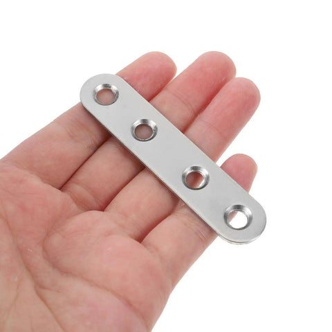 Heavy Duty Stainless Steel Shelf Brackets Set With Four Hole Flat Brackets And 120 Screws held in hand