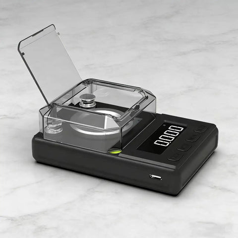 Ultra Precise 100g Pocket Scale With 0.005g Readout, Tare And Counting Function, Wide LCD Display, Auto Off, Includes Weights, Scoop