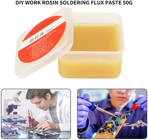 60W Soldering Iron Kit With Ceramic Heater, Adjustable Temperature 392 To 842 Fahrenheit, 50g Rosin Soldering Flux Paste