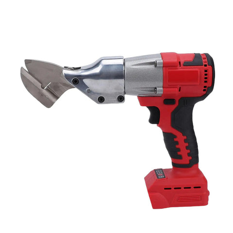 Professional Cordless Electric Metal Shears With 360 Degree Rotating Head And Stepless Speed Control, featuring stainless steel blades.