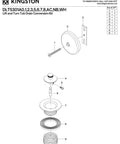 Diagram of Lift And Turn Tub Drain Kit In Brushed Brass With No-Fuss Universal Fit for bathtub drains.