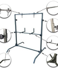Adjustable Archery Target Stand For Bag Targets And Foam Blocks With Four Hanging Points Rugged Pro Grade Tough Carabiner Hooks