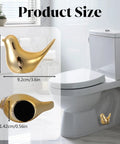 Premium Quality Pretty Sweet Ceramic Toilet Bolt Caps With Top Notch Gold Bird Trim Easy Swap Screw Covers For Modern Bathroom Decor And Straight Forward Setup showing size and design.