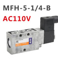 MFH-5 Solenoid Valve AC110V with 1/4 inch ports for pneumatic systems and airflow management.