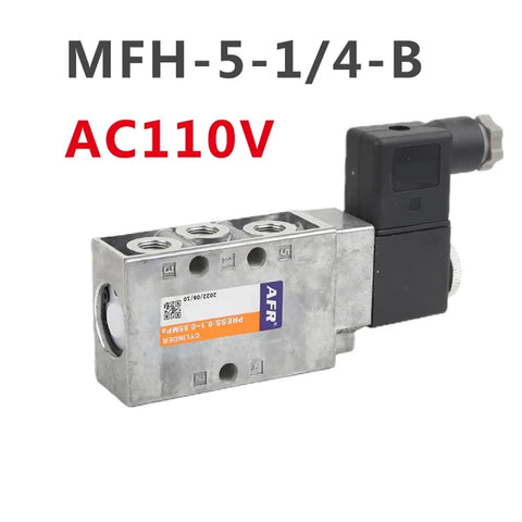 MFH-5 Solenoid Valve AC110V with 1/4 inch ports for pneumatic systems and airflow management.