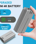 Two Battery Pack With Display And Two Way Charging Hub For DJI Mini 4K Mini 2 Mini 2 SE Mini SE Drones 2400mAh High Capacity Spare Batteries With Up To 30 Minute Flight Time in hand