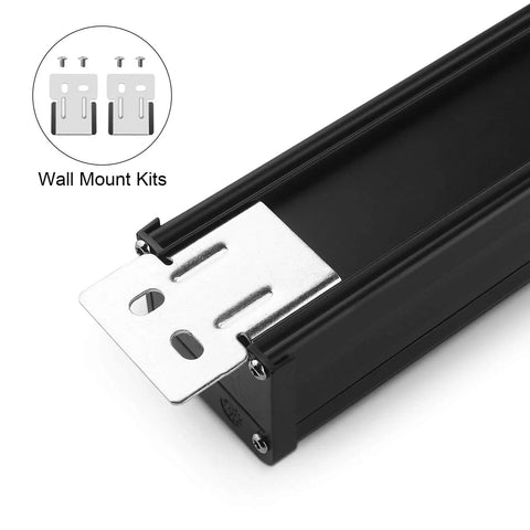 Beefy Heavy Duty Metal Power Strip With Big Outlet Spacing For Garage And Workshop 16 Outlet Industrial Power Strip Extension Cord 15A 125V 1875W Six Foot Black, showing wall mount kit