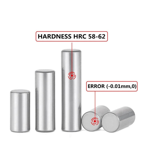 Bearing Steel Solid Dowel Pins Set M1.5 To M6 GB119 Heavy Duty Hardened Locating Parallel Pins 9mm And 14mm Fixed Pin Kit