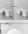 Door Damping Buffer For Flat Outward Opening Doors Invisible Wooden Hydraulic Closer In White, shown on a door frame