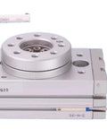 Built Tough Rotary Cylinder With Slick Pneumatic Actuator For Smooth Heavy Duty Workflows And Reliable High Torque Shaft Rotation, HRQ20 model.