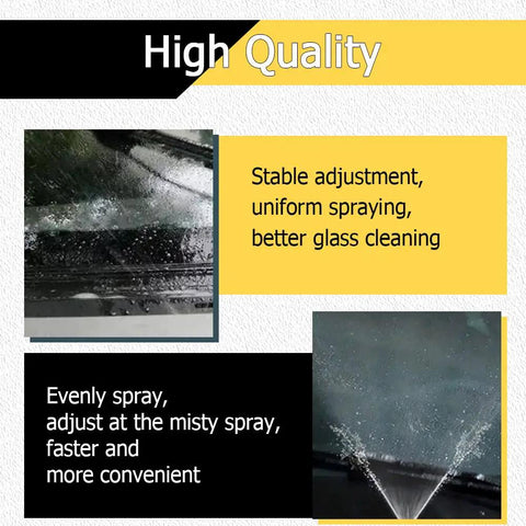 Image showcasing the spray pattern of the Plug And Play Windshield Washer Nozzles Kit With Jet Sprayers And 2 Meter Fluid Hose Connector for clean windshields.
