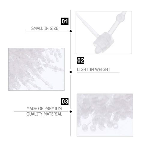 1000 Piece Built Tough Plastic Security Tags Snap Lock Theft Proof Pin Loops For Retail Store Apparel Clothing Bags Belts White 12 Inch Round Head Design, small and lightweight security loops.