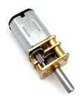 Rock Solid DC 12V Micro Speed Gear Motor With N20 Mini Metal Electric Reducer side view showcasing metal housing and gear mechanism.