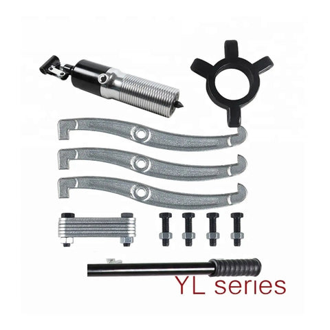 Beefy 20 Ton Hydraulic Wheel And Bearing Puller With 2 Or 3 Jaw Options components shown separately