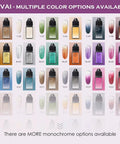 Colorful nail polish bottles and swatches, showcasing variety for French Ombre mani. Includes Airbrush Gel Nail Polish White for French Ombre Mani HEMA Free and Dilution Free Non Acetone Formula 15ml Salon Quality DIY Nail Art Supply with Ultra Fine Mist for Epic Flawless Coverage.