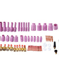 67 Pcs TIG Welding Torch Accessories Kit With Gas Lens Collet Bodies Alumina Nozzle Ceramic Cups For WP 17 18 26 TIG Torch