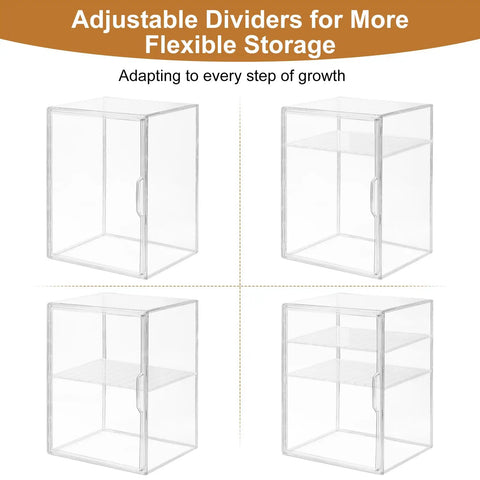 Adjustable dividers for Three Tier Baby Bottle Organizer With Removable Dividers For Bottles Nipples Pump Parts And Food Jars Clear Acrylic Bottle Station For Countertop And Kitchen Perfect Gift For Busy New Moms.