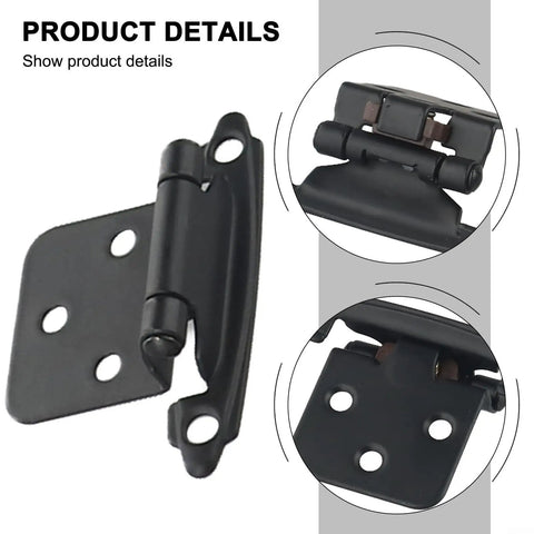 Set Of 10 Self Closing Cabinet Hinges For Wood Metal Plastic Doors, Overlay Flush Cupboard Hinges With Noise Reduction, Soft Close Action