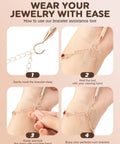 Using Portable Bracelet Helper Tool With Rubber Tip Clips And 1mm Round Hook For Necklaces Watches And Independent Jewelry Wear.