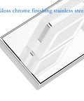 Gloss chrome detail of 3 Light LED Vanity Light Fixtures With Up And Down Rotatable Heads In Chrome Stainless Steel And Acrylic Finish