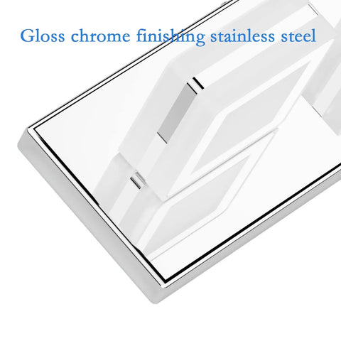 Gloss chrome detail of 3 Light LED Vanity Light Fixtures With Up And Down Rotatable Heads In Chrome Stainless Steel And Acrylic Finish