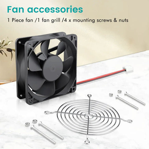 Beefy 120x120x38mm 24V Brushless DC Industrial Cooling Fan with grill, screws, and nuts for Plasma Cutters Inverters And PC Cooling