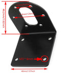 37mm DC motor mount bracket with dimensions and M3x6 holes