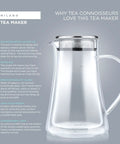 Top Tier Double Walled Insulated Teapot That Keeps Your Daily Brew Sizzling Hot With Slick Stainless Steel Filter Lid for Loose Leaf Tea.