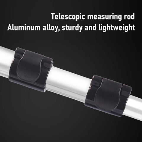 Telescopic measuring rod of No Sweat Telescopic Digital Measuring Wheel With Ergonomic Grip and Precision Counter, lightweight aluminum.