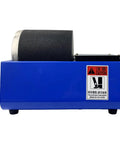 Blue mini compact single drum rock tumbler jewelry polisher for gold, silver, jade, metal, and stone beads, eco-friendly durable plastic.