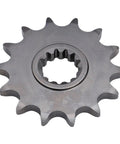 Hardcore Motorcycle Front And Rear Sprocket Set With 14T And 44T Teeth Compatible With 525 Chain close-up of 14T front sprocket.