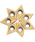 Carbide inserts for metal lathe, DCMT070204, tungsten carbide; gold-colored, 6 pcs